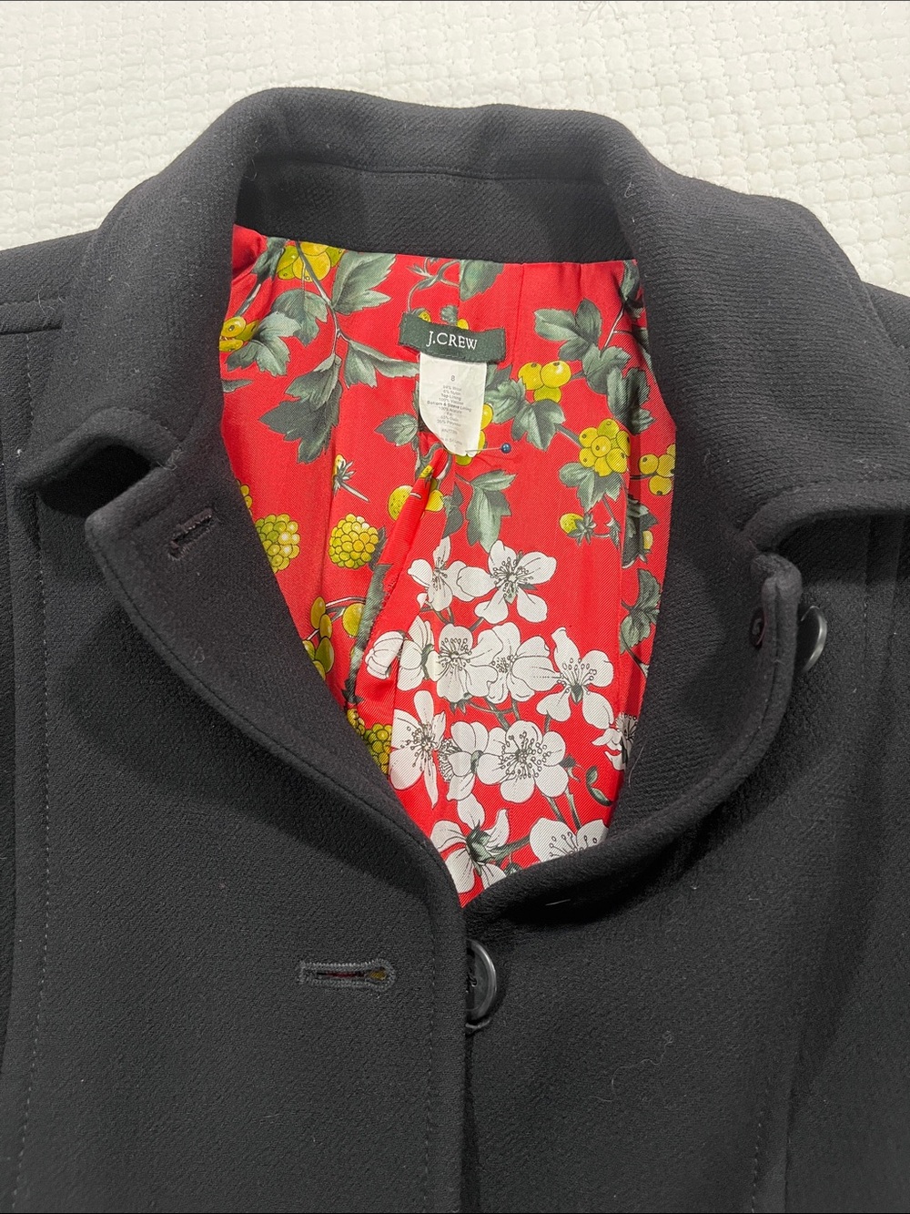 J. Crew Red Floral Sport Coat with Yellow Accents Sz 8